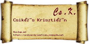 Csikós Krisztián névjegykártya