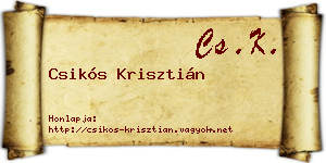 Csikós Krisztián névjegykártya